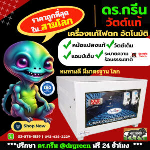 🌟 Dr. Green Energy Pulstron Nitro 15KVA⚡รองรับไฟตกต่ำมาก มีบายพาสสวิตช์ 🛡 อินเดียแท้ วัตต์เต็ม แอมป์เต็ม 🔋